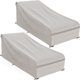 MR. COVER Chaise Lounge Cover, Patio Lounge Chair Cover, 86L x 34W x 32H Inches, Waterproof & UV Protection, Beige, Amenre Series-2Pieces