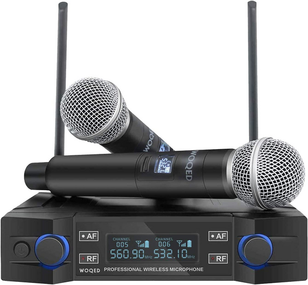Microphone for Singing, WOQED Wireless Microphone, 2021 Upgraded, Wireless Microphone System, Cordless Mic Set, Wireless Microphone for Singing, Party, Home Karaoke, Meeting, Wedding, Church Brand: Artificial Flower