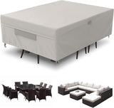 MR. COVER Patio Furniture Sectional Set Covers Waterproof, Outdoor Dining Set Cover Rectangular for Outside Table and Chairs, 115L x 76W x 30H, Rip-Resistant and UV-Protection, Beige, Amenre Series