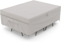 MR. COVER Patio Furniture Cover Waterproof, Rectangular Outdoor Table and Chair Cover, 138 L x 76 W x 30H Inches, Rip-Resistant and UV-Protection, Beige, Amenre SeriesPTS201138