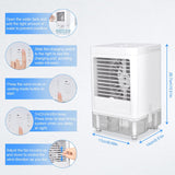 Portable Air Conditioner Evaporative Air Cooler with Timer Humidifier Misting Fan Mini Air Conditioner Personal Cooler Desk Fan Battery Operated Rechargeable Cooling Fan for Room, Office