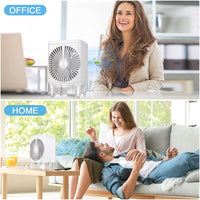 Portable Air Conditioner Evaporative Air Cooler with Timer Humidifier Misting Fan Mini Air Conditioner Personal Cooler Desk Fan Battery Operated Rechargeable Cooling Fan for Room, Office
