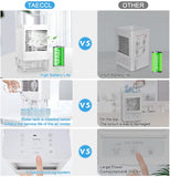 Portable Air Conditioner Evaporative Air Cooler with Timer Humidifier Misting Fan Mini Air Conditioner Personal Cooler Desk Fan Battery Operated Rechargeable Cooling Fan for Room, Office