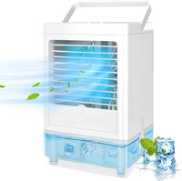 Portable Air Conditioner Evaporative Air Cooler with Timer Humidifier Misting Fan Mini Air Conditioner Personal Cooler Desk Fan Battery Operated Rechargeable Cooling Fan for Room, Office