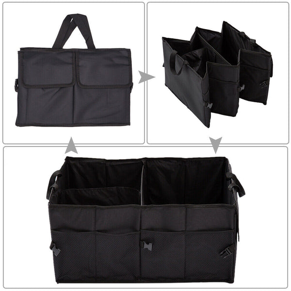 Trunk Cargo Organizer Folding Collapsible Caddy Storage Bag Bin Car Truck SUV