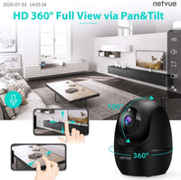 NETVUE Indoor Camera - Baby Monitor with Camera and Audio, 2-Way Real-time1080p Night Vision, Advanced AI Motion Detection, Home Security Camera for Baby Nanny Elderly and Pet Monitor, Work with Alexa