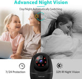 NETVUE Indoor Camera - Baby Monitor with Camera and Audio, 2-Way Real-time1080p Night Vision, Advanced AI Motion Detection, Home Security Camera for Baby Nanny Elderly and Pet Monitor, Work with Alexa