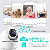 NETVUE Indoor Camera - Baby Monitor with Camera and Audio, 2-Way Real-time1080p Night Vision, Advanced AI Motion Detection, Home Security Camera for Baby Nanny Elderly and Pet Monitor, Work with Alexa