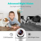 NETVUE Indoor Camera - Baby Monitor with Camera and Audio, 2-Way Real-time1080p Night Vision, Advanced AI Motion Detection, Home Security Camera for Baby Nanny Elderly and Pet Monitor, Work with Alexa
