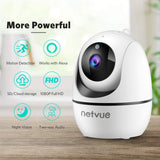 NETVUE Indoor Camera - Baby Monitor with Camera and Audio, 2-Way Real-time1080p Night Vision, Advanced AI Motion Detection, Home Security Camera for Baby Nanny Elderly and Pet Monitor, Work with Alexa