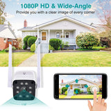 Security Camera Outdoor, 1080P WiFi Surveillance Camera for Home Security, with Night Vision, 8X Digital Zoom, A.I. Motion Detection, Instant Alert, IP66 Waterproof, 2-Way Audio, Cloud Storage/SD Card