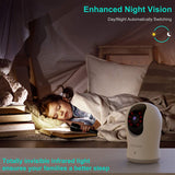 NETVUE Upgraded 2K Indoor Camera, Baby Monitor with Camera and Audio, Advanced AI Detection, FHD Night Vision Pet Camera, Home Camera with H.265 High-Efficiency Video Coding for Pet/Baby/Nanny