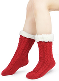 Sooneeya Slipper Socks for Women with Gripper - Winter Non Slip Thick Fuzzy Socks - Warm Cozy Christmas Gift
