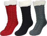 Sooneeya Slipper Socks for Women with Gripper - Winter Non Slip Thick Fuzzy Socks - Warm Cozy Christmas Gift