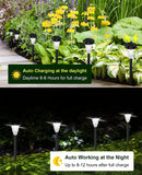 Solar Garden Lights 8 Pack, Solar Lights Outdoor Lighting Change Waterproof Bright Up to 12 Hrs Auto On/Off Solar Powered Landscape for Garden Pathway Yard Walkway Decorative, Small Size (Cool White)