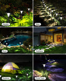 Solar Garden Lights 8 Pack, Solar Lights Outdoor Lighting Change Waterproof Bright Up to 12 Hrs Auto On/Off Solar Powered Landscape for Garden Pathway Yard Walkway Decorative, Small Size (Cool White)