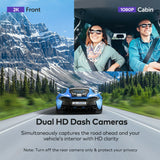 VAVA 2K DUAL DASH CAM With Separately controlled Front & Cabin Camera Car camera