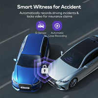 VAVA 2K DUAL DASH CAM With Separately controlled Front & Cabin Camera Car camera